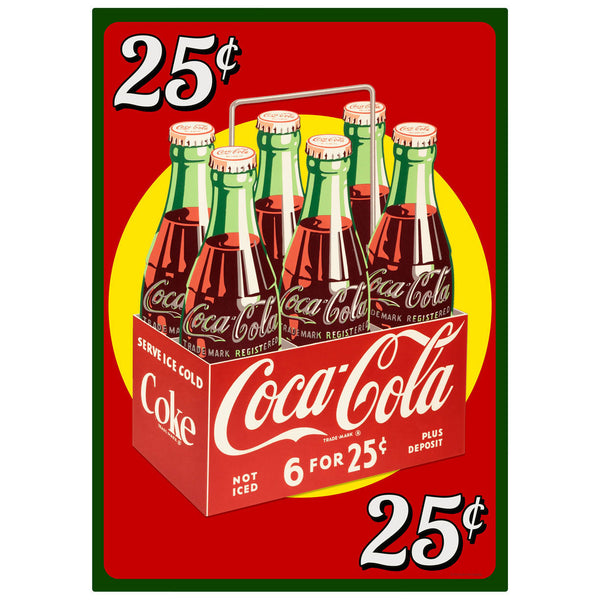 Coca-Cola 25 Cents Six Pack Wall Decal