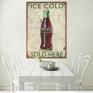 Coca-Cola Ice Cold Sold Here Wall Decal Very Distressed