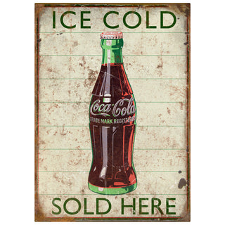 Coca-Cola Ice Cold Sold Here Wall Decal Very Distressed