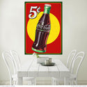 Coca-Cola 5 Cents Bottle Wall Decal Distressed