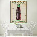 Coca-Cola Ice Cold Sold Here Wall Decal Distressed