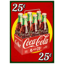 Coca-Cola 25 Cents Six Pack Wall Decal Distressed