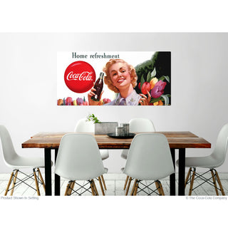 Coca-Cola Girl with Flowers Home Refreshment Wall Decal