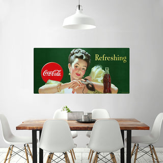 Coca-Cola Girl with Mask Refreshing Wall Decal