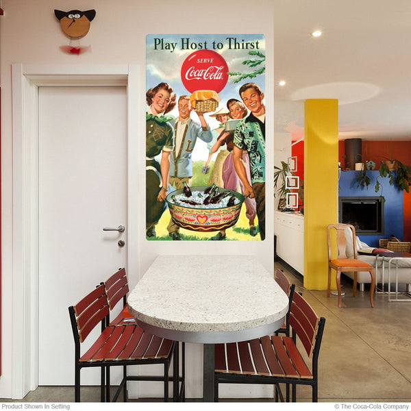 Coca-Cola Play Host to Thirst 1950s Wall Decal