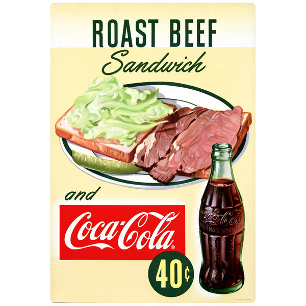 Coca-Cola Roast Beef Sandwich Wall Decal 1950s Diner
