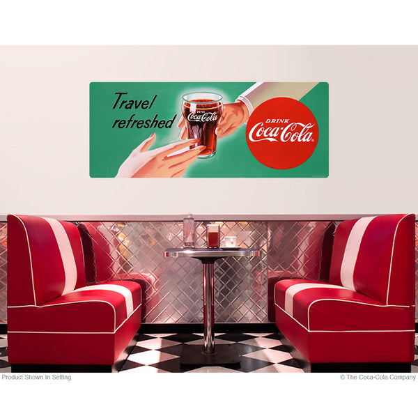 Coca-Cola Travel Refreshed Green 1950s Wall Decal