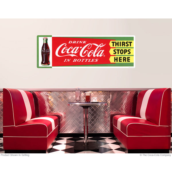 Coca-Cola in Bottles Thirst Stops Here 1950s Wall Decal