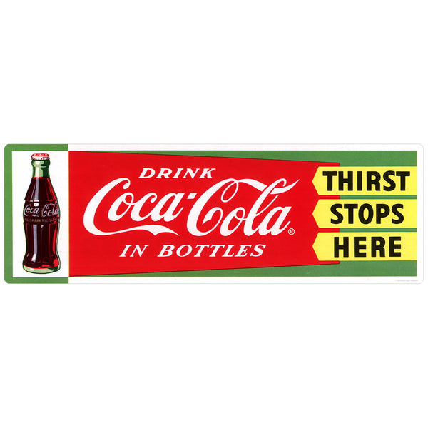 Coca-Cola in Bottles Thirst Stops Here 1950s Wall Decal