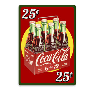 Coca-Cola 25 Cents Six Pack Vinyl Sticker