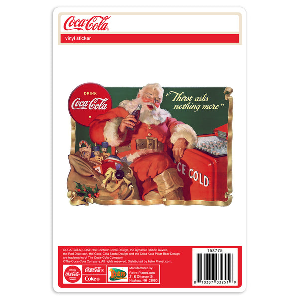 Coca-Cola Santa Thirst Asks Nothing More Ribbon Vinyl Sticker
