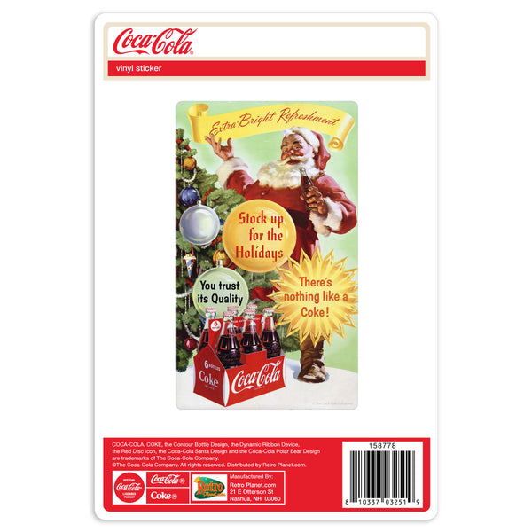 Coca-Cola Santa Extra Bright Refreshment Vinyl Sticker