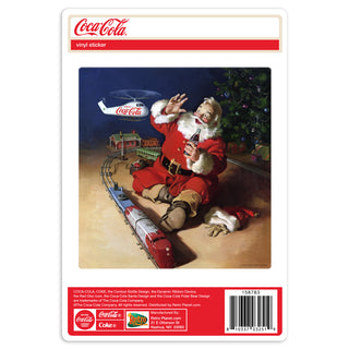 Coca-Cola Santa Helicopter Seasons Greetings Vinyl Sticker