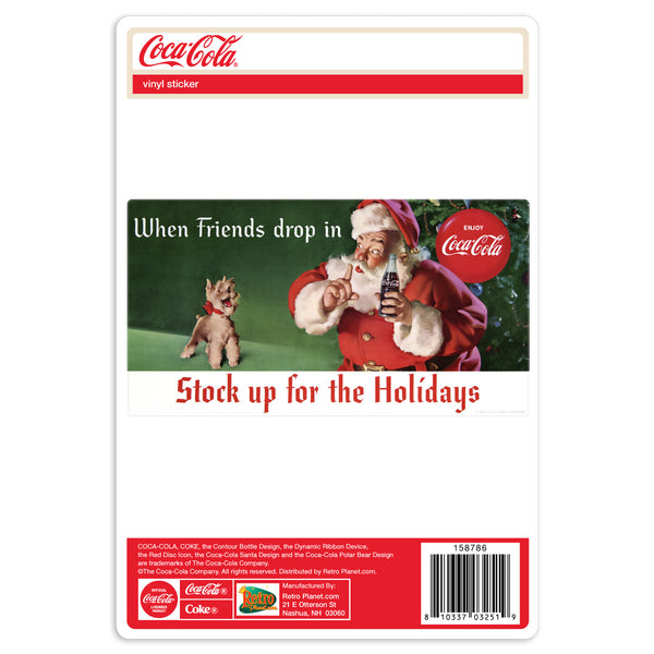Coca-Cola Santa Friends Drop In Stock Up Vinyl Sticker