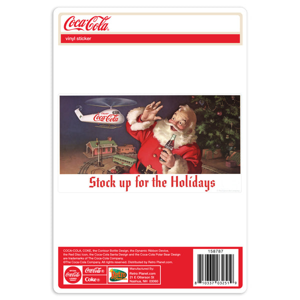 Coca-Cola Santa Seasons Greetings Stock Up Vinyl Sticker