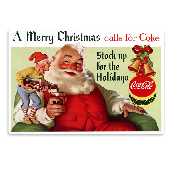 Coca-Cola Santa Merry Christmas Stock Up Vinyl Sticker