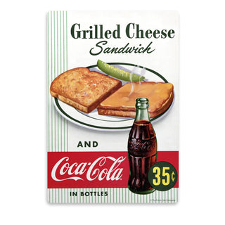 Coca-Cola Grilled Cheese Sandwich Vinyl Sticker 1950s Diner