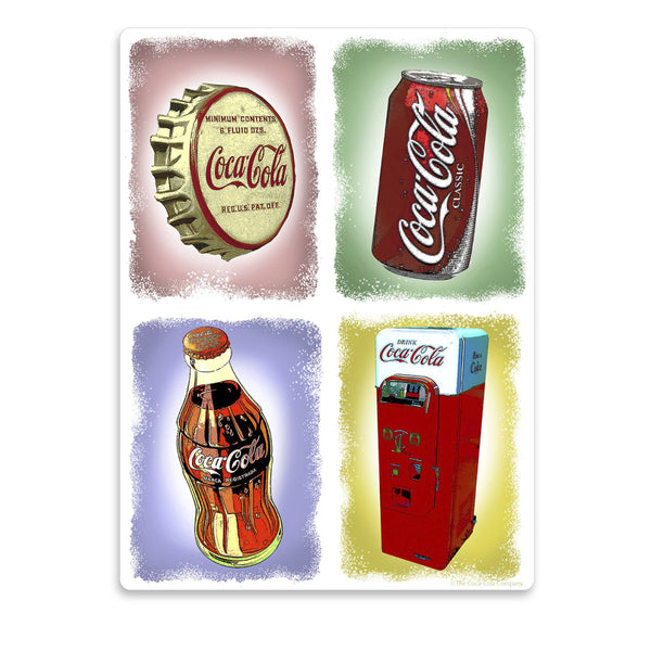 Coca-Cola Four Classic Icons Vinyl Sticker
