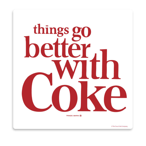Coca-Cola Things Go Better with Coke Block 1960s Vinyl Sticker