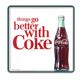 Coca-Cola Things Go Better 1960s Vinyl Sticker Green Border