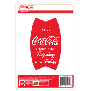 Coca-Cola Vertical Fishtail Refreshing Vinyl Sticker