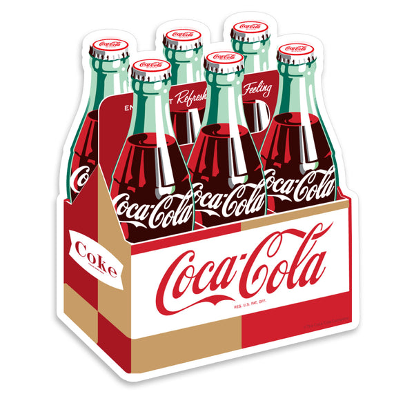 Coca-Cola Bottles Six Pack Carton Vinyl Sticker