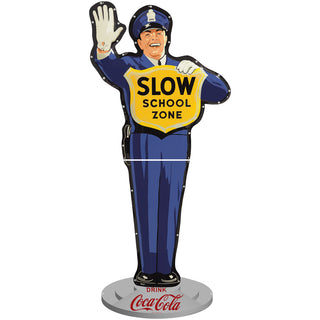 Coca-Cola Cop Crossing Guard Large Metal Signs
