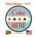 Coca-Cola Coke Here Star Arrow Vinyl Sticker