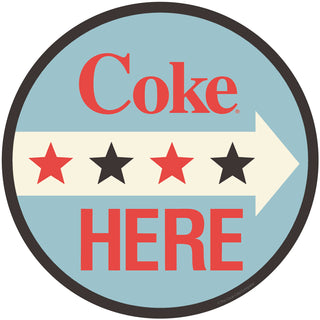 Coca-Cola Coke Here Star Arrow Vinyl Sticker