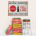 Drink Coca-Cola Genuine BBQ Food Large Metal Signs Distressed