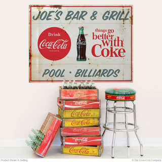 Coca-Cola Customizable Large Metal Signs Things Go Better Distressed