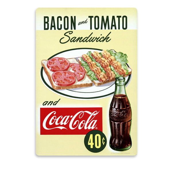Coca-Cola Bacon Tomato Sandwich Vinyl Sticker 1950s Diner