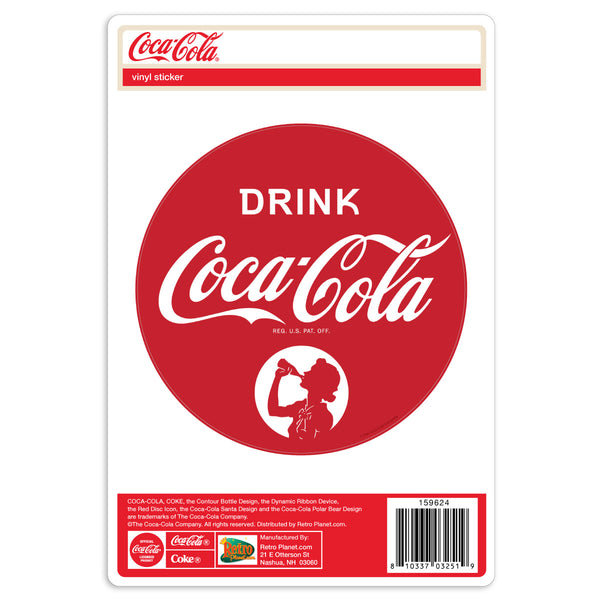 Coca-Cola Drink Girl Silhouette Vinyl Sticker