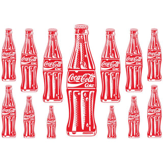 Coca-Cola Bottles Red Vinyl Sticker Set Of 13 Pop Art