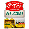 Drink Coca-Cola Welcome Fishtail Logo Wall Decal Distressed