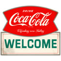 Drink Coca-Cola Welcome Fishtail Logo Wall Decal Distressed