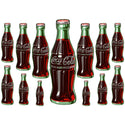 Coca-Cola 1950s Contour Bottle Collection Vinyl Sticker Set