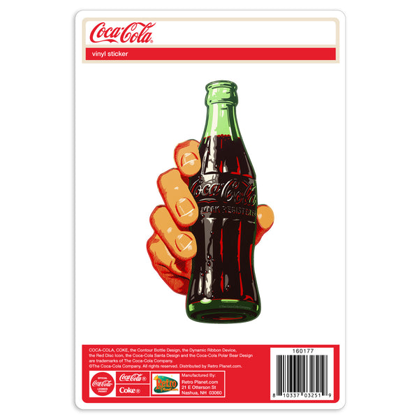 Coca-Cola Contour Hand and Bottle Vinyl Sticker