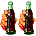Coca-Cola Contour Hand and Bottle Vinyl Sticker Set Of 2