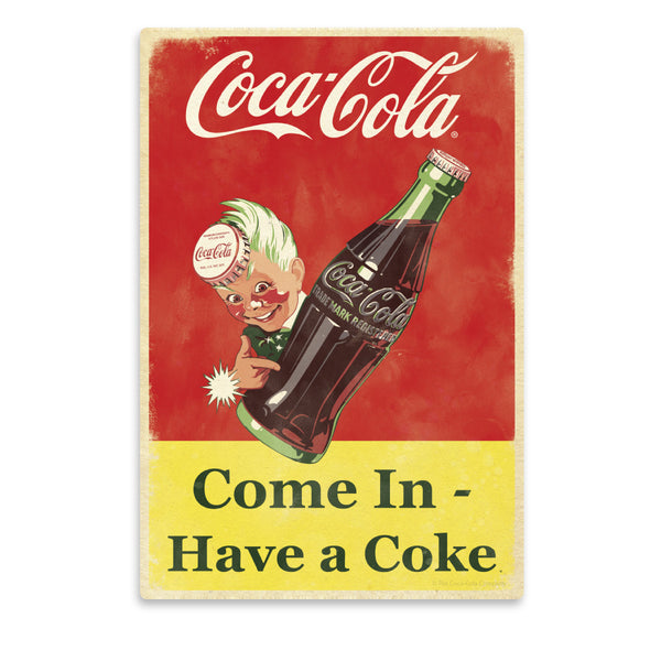 Coca-Cola Come In Sprite Boy Vinyl Sticker Distressed