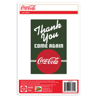 Coca-Cola Disc Thank You Come Again Vinyl Sticker