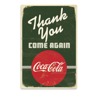 Coca-Cola Disc Thank You Vinyl Sticker Distressed