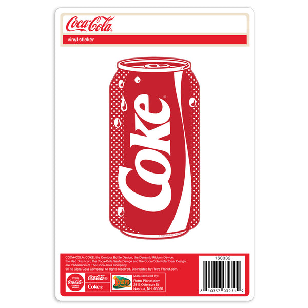 Coke Can 1980s Style Pop Art Coca-Cola Vinyl Sticker