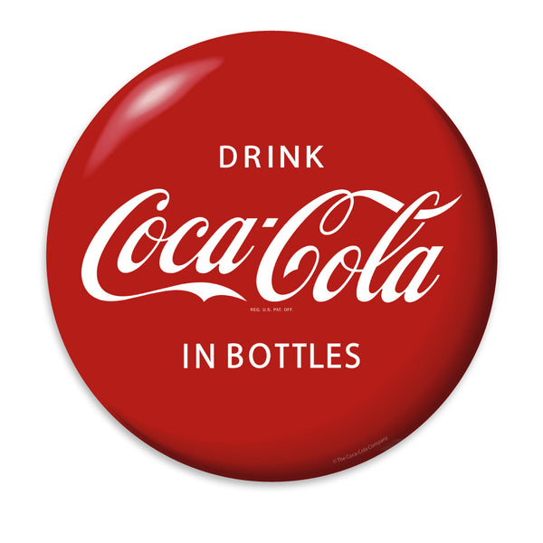 Drink Coca-Cola in Bottles Red Disc Vinyl Sticker 1930s Style