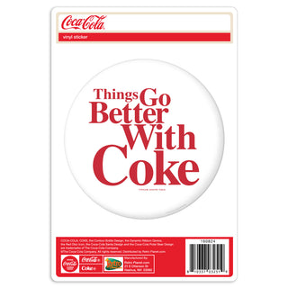 Things Go Better with Coke Disc White Vinyl Sticker