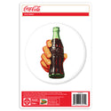 Coca-Cola Hand and Bottle Disc White Vinyl Sticker