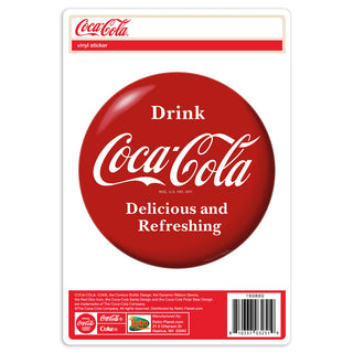 Drink Coca-Cola Red Disc Delicious Vinyl Sticker 1930s Style