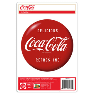 Delicious Coca-Cola Red Disc Vinyl Sticker 1950s Style