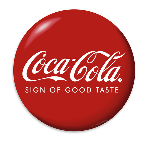 Coca-Cola Sign of Good Taste Red Disc Vinyl Sticker 1950s Style