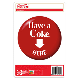 Have a Coke Here Red Disc Vinyl Sticker 1950s Style